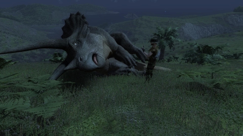 A dead Triceratops!